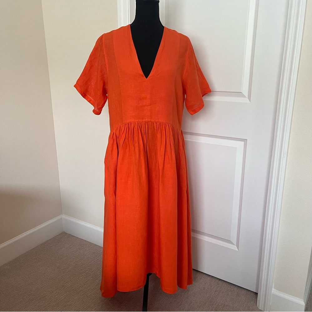 Banana Blue Orange Linen Dress